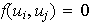 $f(u_{i},u_{j})=0$