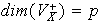 $dim(V^{\,+}_{X})=p$