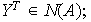 $Y^T\in N(A);$