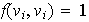 $f(v_{i},v_{i})=1$