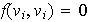 $f(v_{i},v_{i})=0$