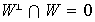 $W^{\perp }\cap W=0$