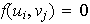 $f(u_{i},v_{j})=0$