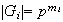 $|G_{i}|=p^{m_{i}}$