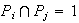 $P_i\cap P_j=1$