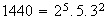 $1440=2^5.5.3^2$