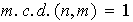 $m.c.d.(n,m) = 1$