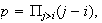 $p=\Pi _{j>i}(j-i),$