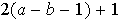 $2(a-b-1)+1$