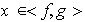 $x\in<f,g>$
