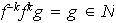 $f^{-k}f^kg=g\in N$