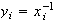 $y_{i}=x_{i}^{-1}$