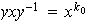 $yxy^{-1}=x^{k_{0}}$